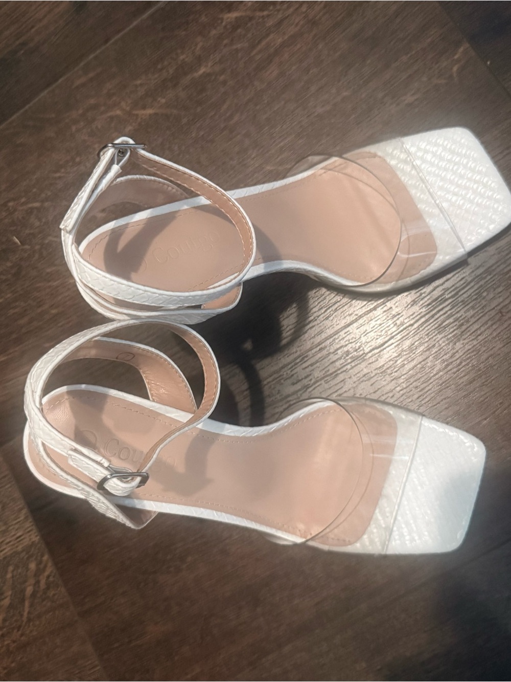White Clear-Strap Ankle Strap Sandals - Women